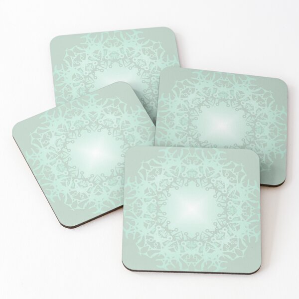 Item preview, Mandala /1 pastel turquoise and white. designed and sold by My-fake-places.
