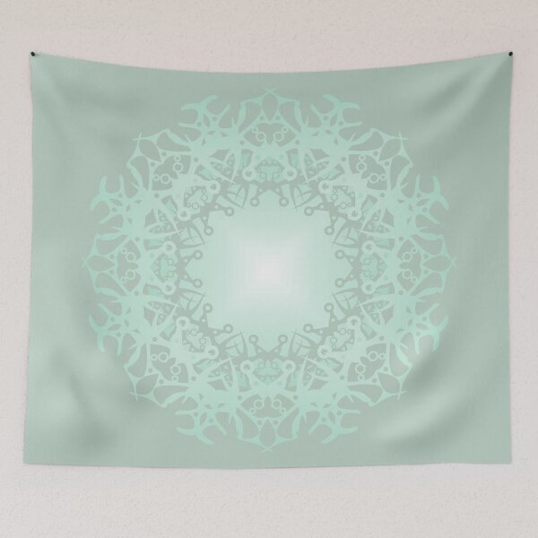 Item preview, Mandala /1 pastel turquoise and white. designed and sold by My-fake-places.