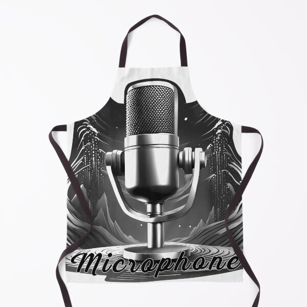 Item preview, Microphone isolated Microphone lettering black white designed and sold by Salimgor Hangaround Music.