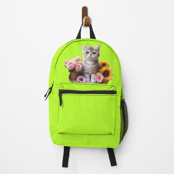 Item preview, cute cat with flowers designed and sold by Cuteanimecorner.