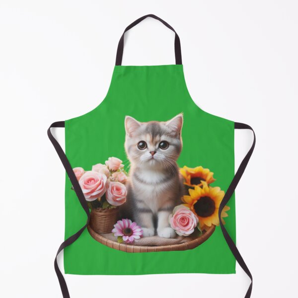 Item preview, cute cat with flowers designed and sold by Cuteanimecorner.