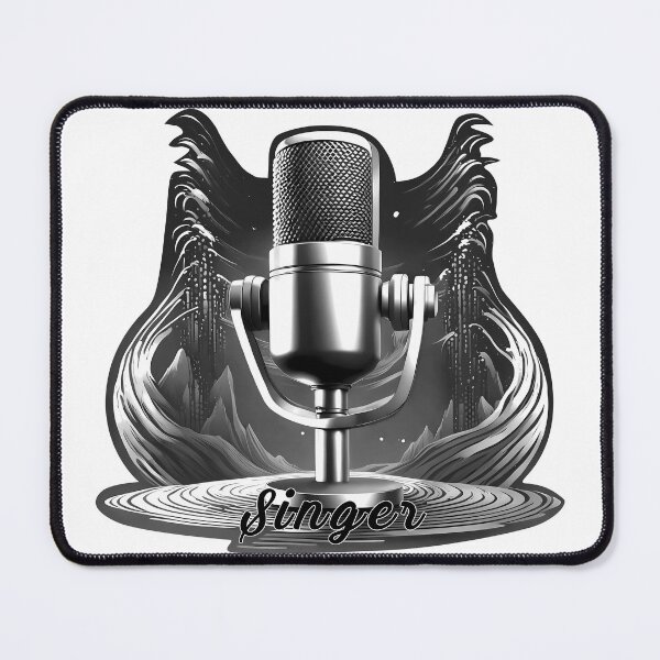 Item preview, Microphone isolated Singer lettering black white designed and sold by Salimgor Hangaround Music.