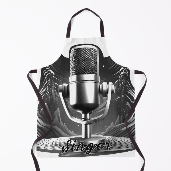 Item preview, Microphone isolated Singer lettering black white designed and sold by Salimgor Hangaround Music.
