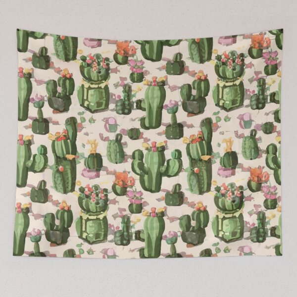Item preview, cactus living plant logo fabric 3D print on a T-shirt beautiful dress green yellow picture designed and sold by gulka8.
