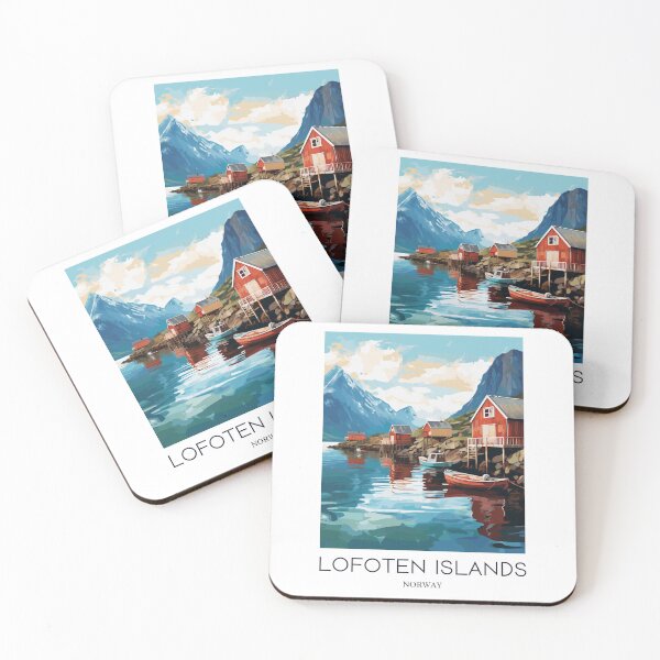 Item preview, A Pop Art Travel Print of the Lofoten Islands - Norway designed and sold by StudioRedKoala.