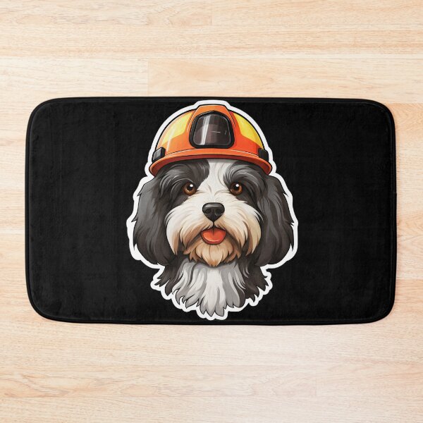 Item preview, Firefighter Bearded Collie designed and sold by CUTEDOGGIEZ.
