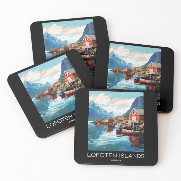 Item preview, A Pop Art Travel Print of the Lofoten Islands - Norway designed and sold by StudioRedKoala.