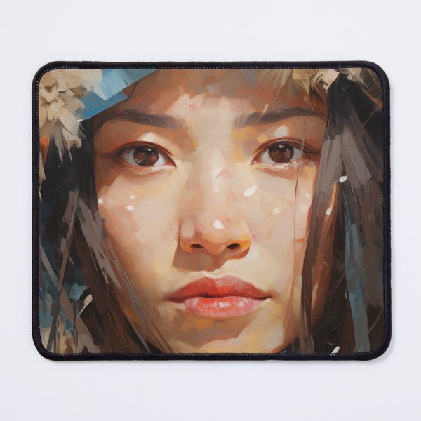 Item preview, Asian Girl Minimal Style Oil Impasto Portraits designed and sold by LinhChan.