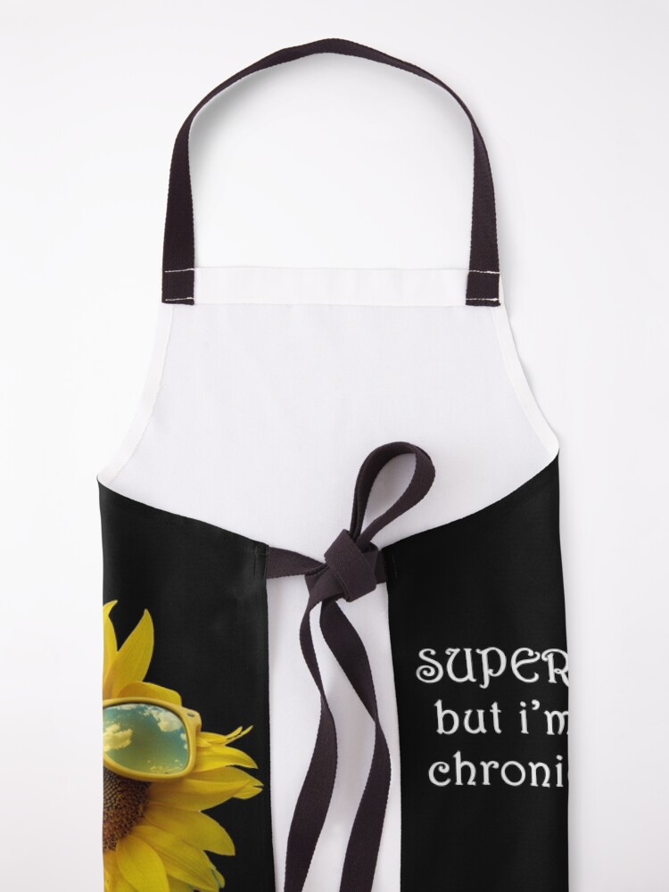 Thumbnail 5 of 6, Apron, Sunflower Sunglasses - SuperWoman Fighting Chronic Illness Quote designed and sold by FABulous-living.