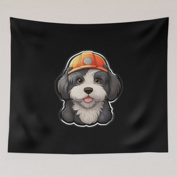 Item preview, Firefighter Beardie Puppy designed and sold by CUTEDOGGIEZ.