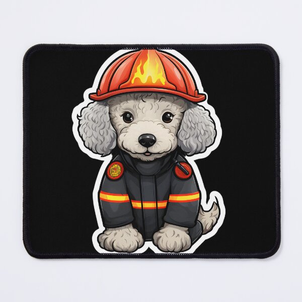 Item preview, Firefighter Bedlington Terrier designed and sold by CUTEDOGGIEZ.
