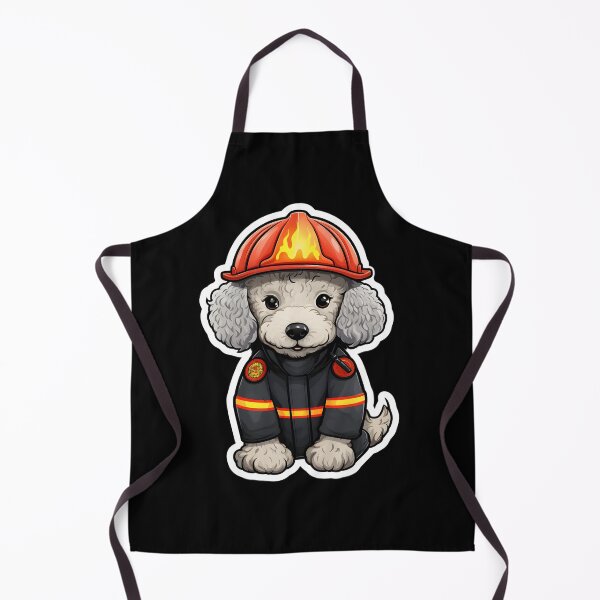 Item preview, Firefighter Bedlington Terrier designed and sold by CUTEDOGGIEZ.