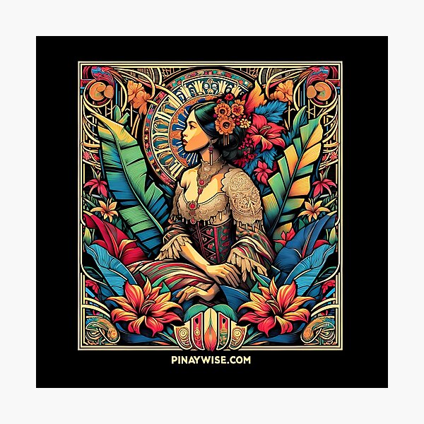 Artikelvorschau, Pinay Wise „Filipina in Blumen M1“ | Philippinen | Philippinisch | Pinoy | Pinay | Tagalog | Retro entworfen und verkauft von PinayWise.