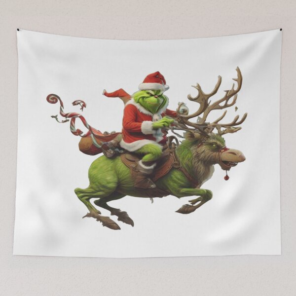 Artikelvorschau, Ungewöhnliche Weihnachten: Der Grinch auf einem magischen Rentier entworfen und verkauft von EstiloPrint.