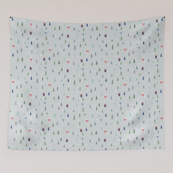 Item preview, Christmas forest with presents and trees and snow flakes designed and sold by Zhirafa.