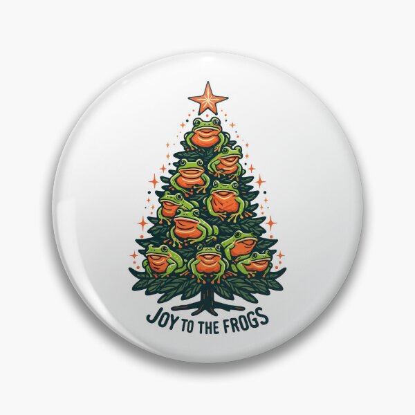 Item preview, Festive Amphibians: Frogs on a Xmas Tree Singing, Joy to the frogs designed and sold by EmeraldeaArt.