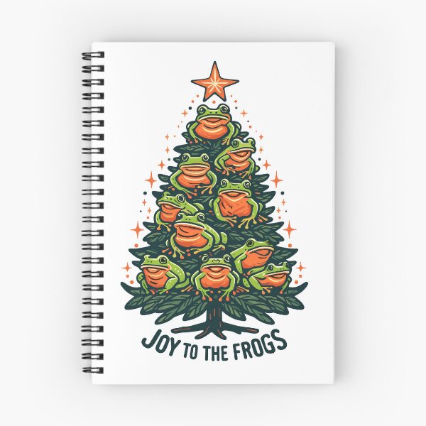 Item preview, Festive Amphibians: Frogs on a Xmas Tree Singing, Joy to the frogs designed and sold by EmeraldeaArt.