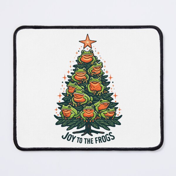 Item preview, Festive Amphibians: Frogs on a Xmas Tree Singing, Joy to the frogs designed and sold by EmeraldeaArt.