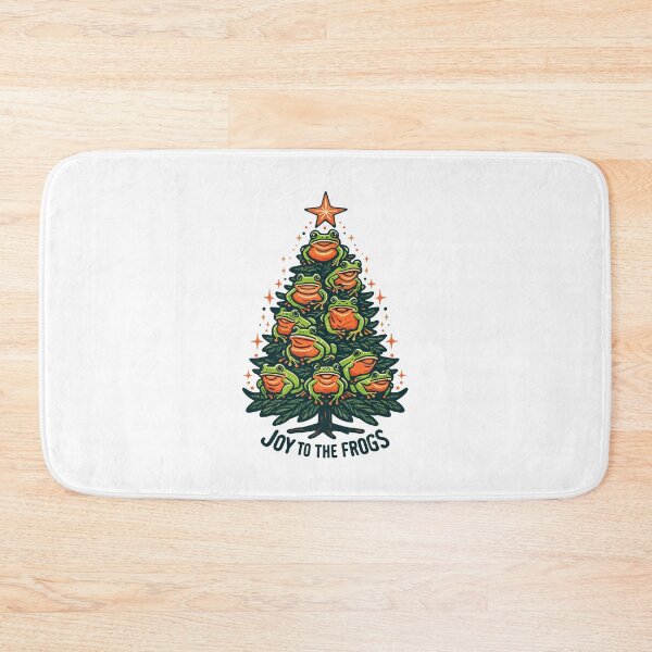 Item preview, Festive Amphibians: Frogs on a Xmas Tree Singing, Joy to the frogs designed and sold by EmeraldeaArt.