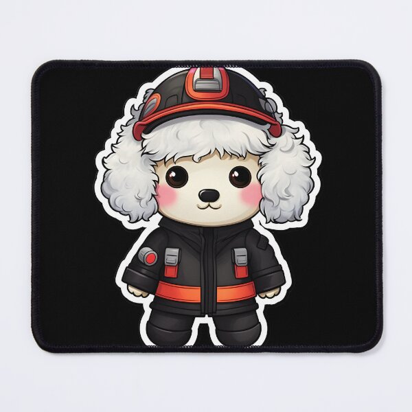 Item preview, Firefighter Bichon Frise designed and sold by CUTEDOGGIEZ.