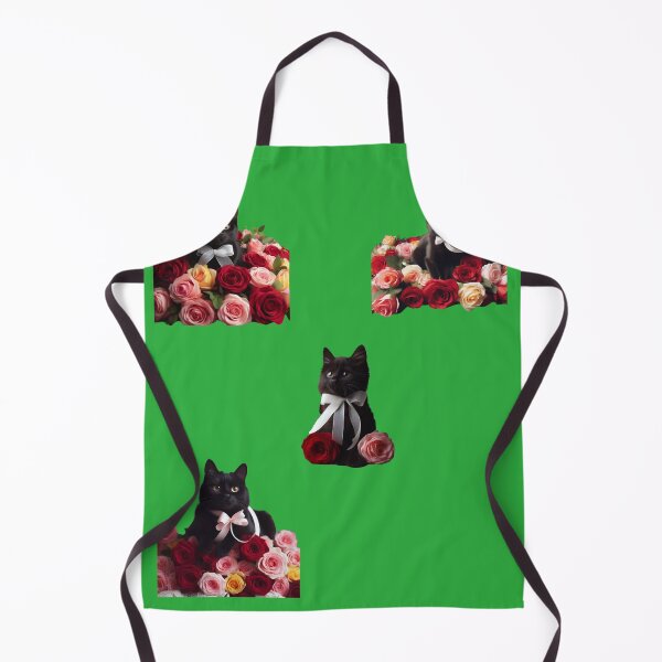 Item preview,  cute black cats with flowers  designed and sold by Cuteanimecorner.