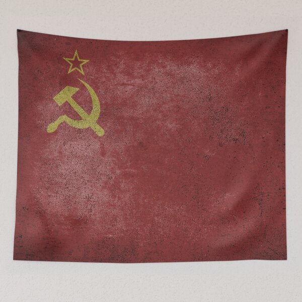 Item preview, Distressed, Old, Faded & Worn Flag of the former Soviet Union / USSR (Красное Знамя) designed and sold by STUDIO-72.