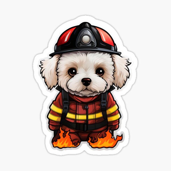 Item preview, Firefighter Tenerife Puppy designed and sold by CUTEDOGGIEZ.