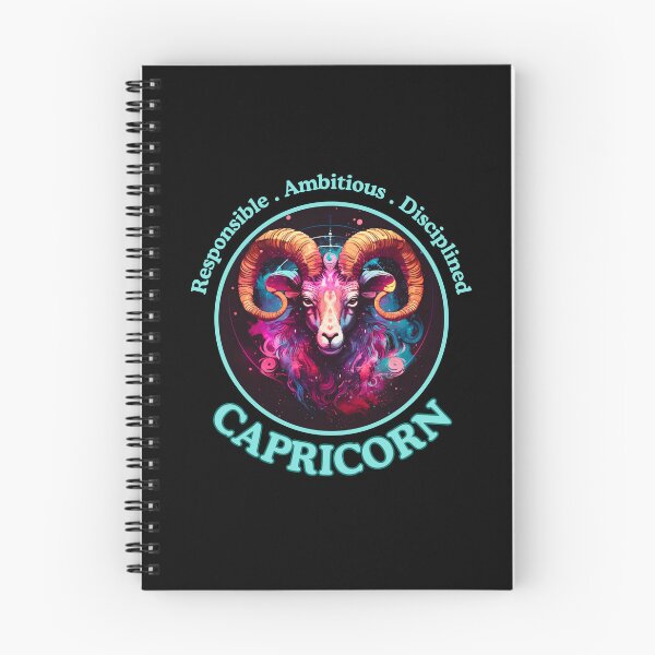 Item preview, Vibrant Capricorn Daily Horoscopes Zodiac- Bright Colored Capricorn zodiac sign from Zodiac Chart on black background designed and sold by CosmicNook1.