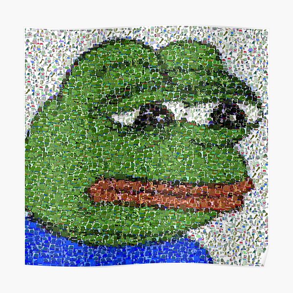 Sad Pepe Collage Poster