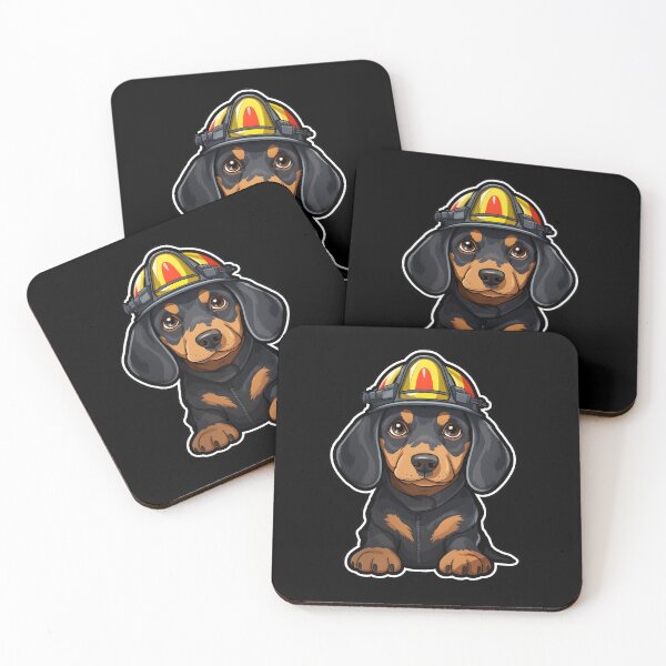 Item preview, Firefighter Coonhound Puppy designed and sold by CUTEDOGGIEZ.