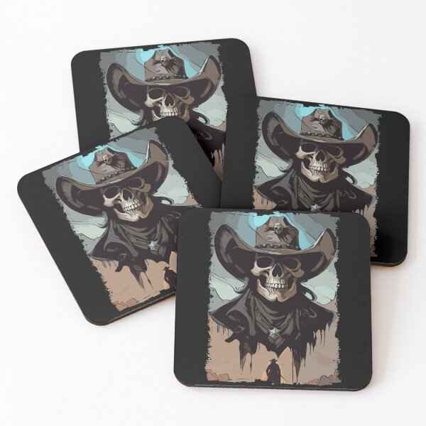 Item preview, Grunge VIntage Style Wild West Cowboy Skull Sheriff Illustration designed and sold by Naumovski.