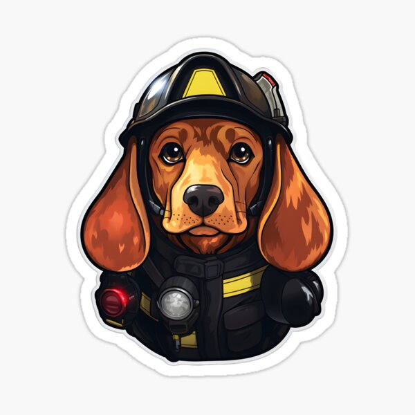 Artikel-Vorschau von Feuerwehrmann St. Hubert Hound Puppy, designt und verkauft von CUTEDOGGIEZ.