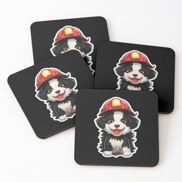 Item preview, Firefighter Sheepdog Puppy designed and sold by CUTEDOGGIEZ.