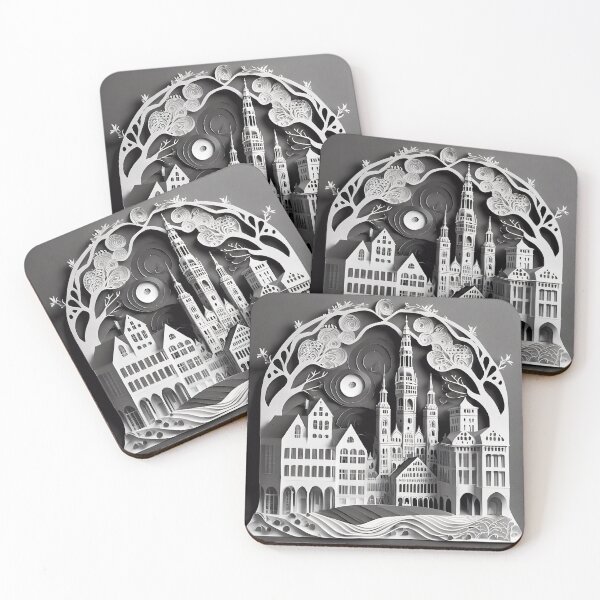 Artikelvorschau, beatutiful copenhagen paper cut black and white entworfen und verkauft von Captain  Szybki.
