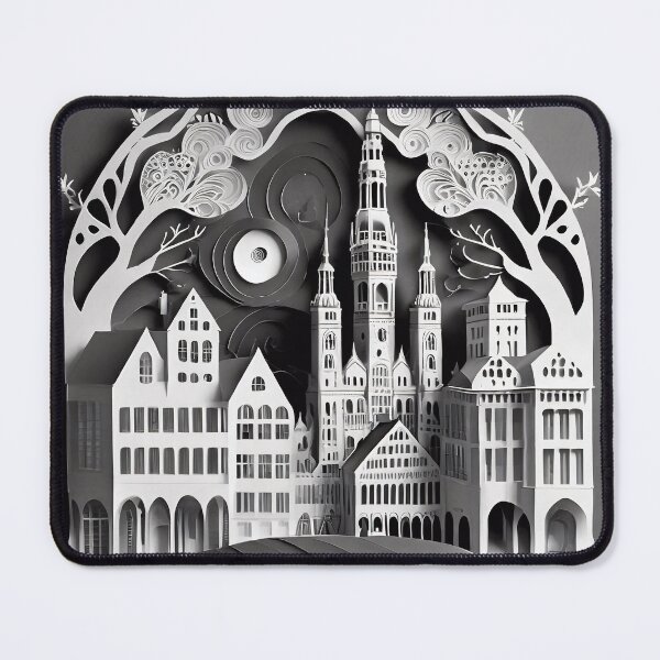 Item preview, beautiful copenhagen paper cut black and white designed and sold by Captain Szybki.