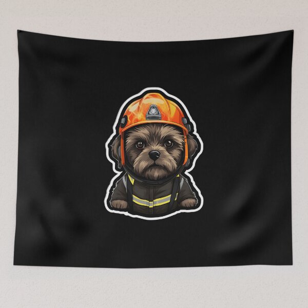 Item preview, Firefighter Short Coat Fox Terrier Puppy designed and sold by CUTEDOGGIEZ.