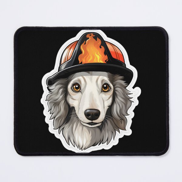 Item preview, Firefighter Borzoi designed and sold by CUTEDOGGIEZ.