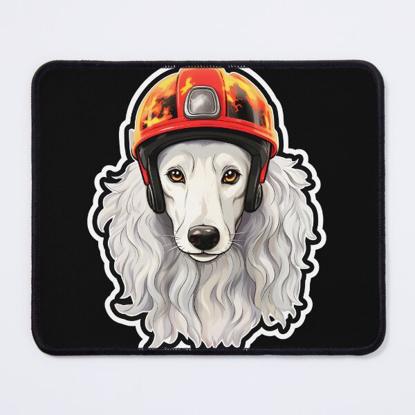 Item preview, Firefighter Russian Wolfhound Puppy designed and sold by CUTEDOGGIEZ.
