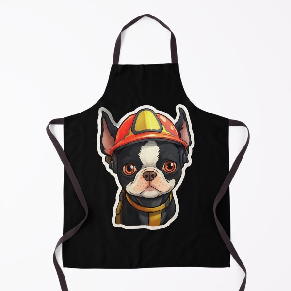 Item preview, Firefighter Boston Terrier designed and sold by CUTEDOGGIEZ.