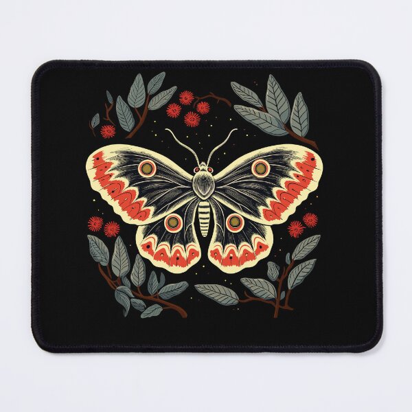 Item preview, Cecropia Moth With Red Flowers Western Styled designed and sold by CosyTeal.