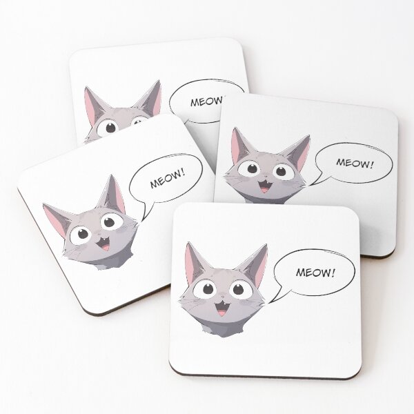 Item preview, Cute Excited Grey Cat designed and sold by Sparklepaws.