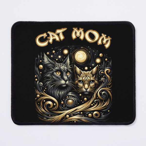 Item preview, "Starry Night Cats - Cat Mom" Artistic Design designed and sold by Myth Whisperers.