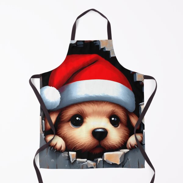 Item preview, Christmas 3d Cute puppy Dog in a Santa hat designed and sold by SideKickCreates.