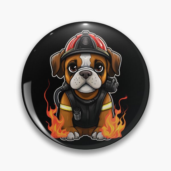 Item preview, Firefighter German Boxer Puppy designed and sold by CUTEDOGGIEZ.