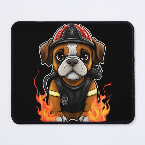 Item preview, Firefighter German Boxer Puppy designed and sold by CUTEDOGGIEZ.