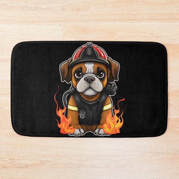 Item preview, Firefighter German Boxer Puppy designed and sold by CUTEDOGGIEZ.