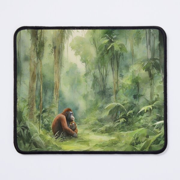 Item preview, orangutan in Green forest_watercolour designed and sold by shokA Design.
