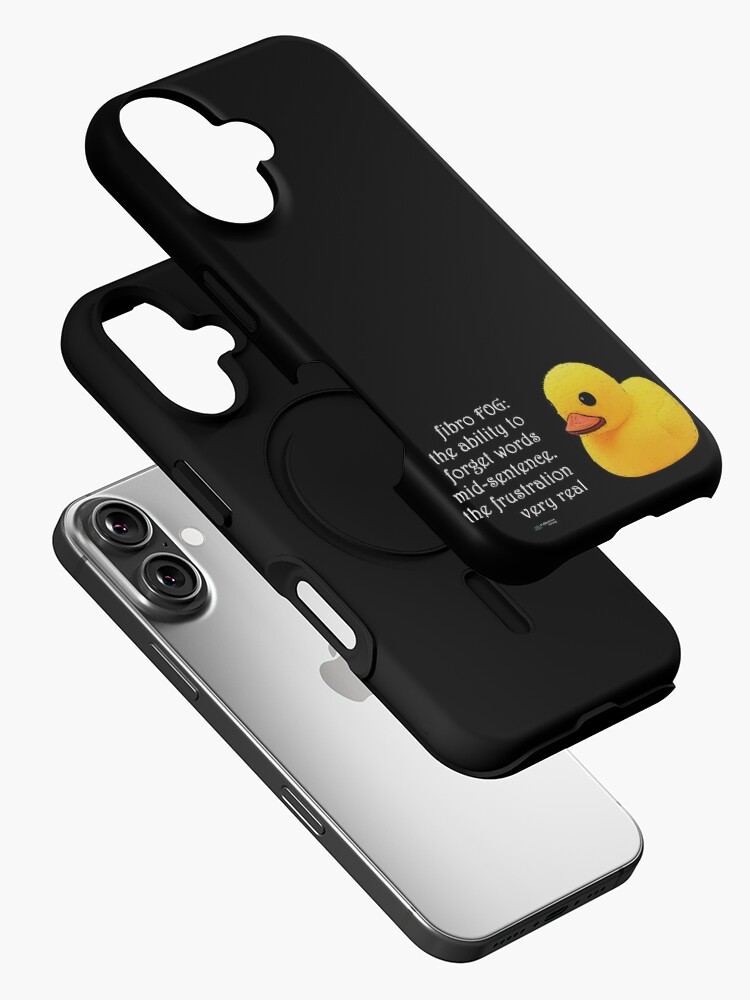 Thumbnail 2 of 4, iPhone Case, Rubber Duck - Fibro Fog Forget Words Quote designed and sold by FABulous-living.