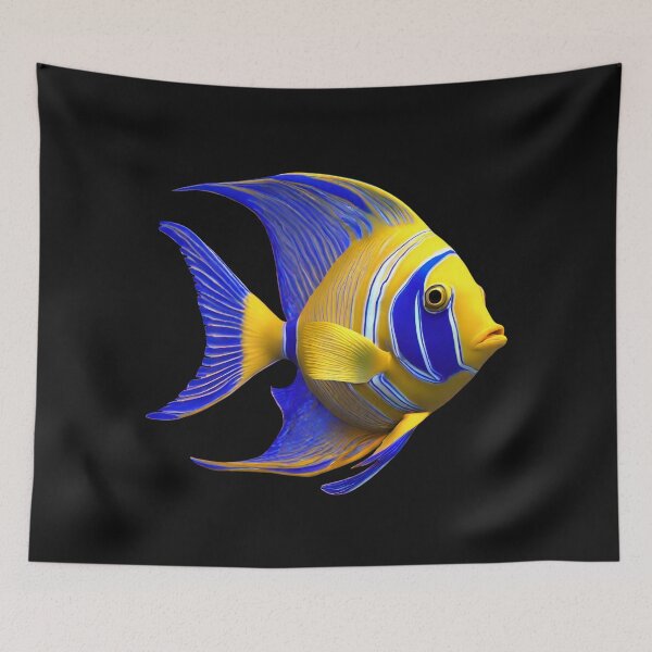 Item preview, An Amazing Fish with a Beautiful blue-yellow Color designed and sold by Aquillashop.