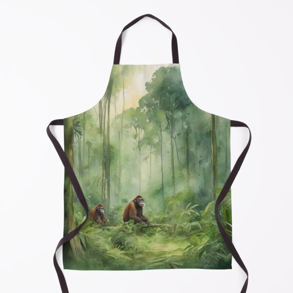 Item preview, orangutan in Green forest_watercolour designed and sold by shokA Design.